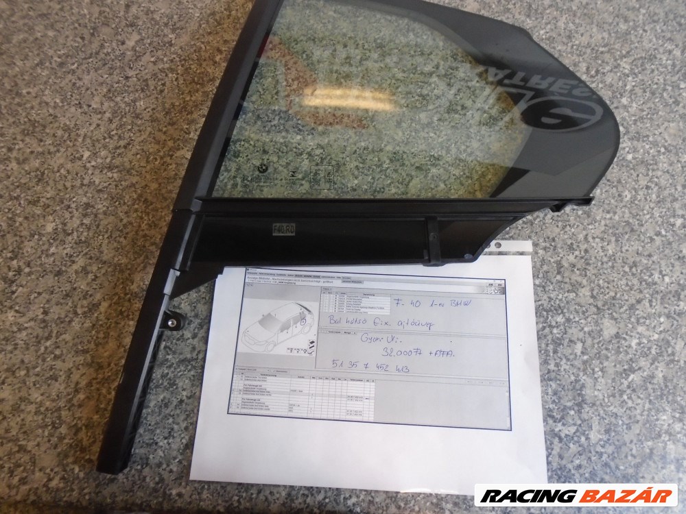 [GYÁRI ÚJ] BMW - Bal hátsó FIX ajtóüveg / 1-es , F40  2. kép